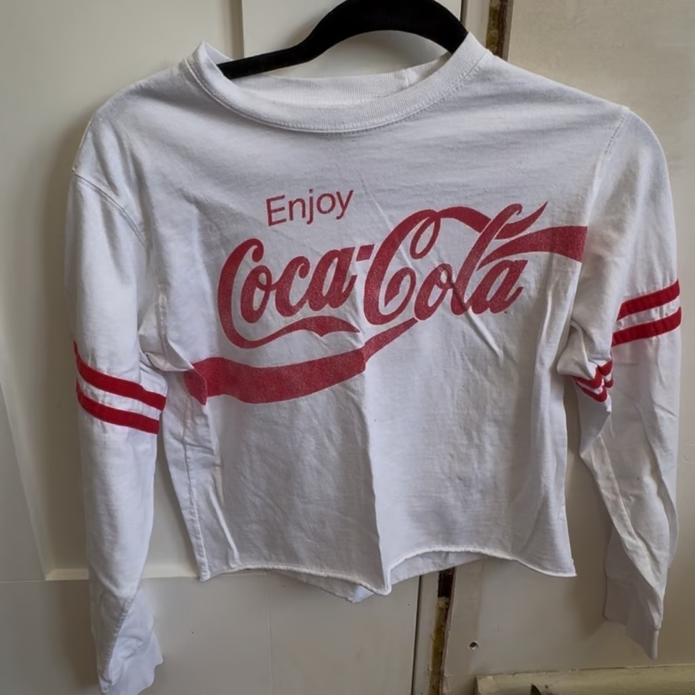 Coca-Cola White and Red Long Sleeve Shirt